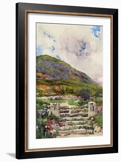 View from Jacob's Well in the Holy Land c1910-Harold Copping-Framed Giclee Print