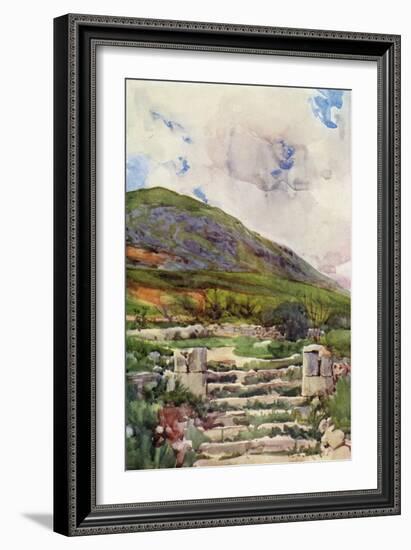 View from Jacob's Well in the Holy Land c1910-Harold Copping-Framed Giclee Print