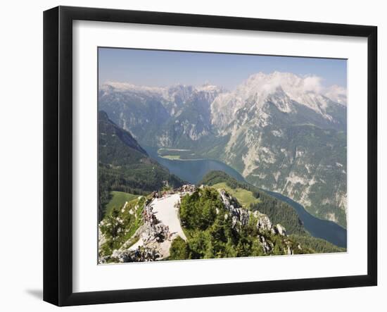 View From Jenner of the Berchtesgadener Land, Koenigssee and Watzmann, Bavaria, Germany, Europe-Jochen Schlenker-Framed Photographic Print