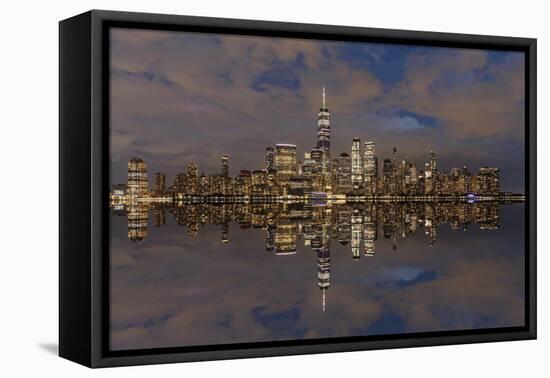 View from Jersey City of Lower Manhattan with the One World Trade Center-Markus Lange-Framed Premier Image Canvas