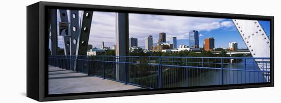 View from Junction Bridge Pedestrian Walkway, Little Rock, Arkansas, USA-null-Framed Premier Image Canvas
