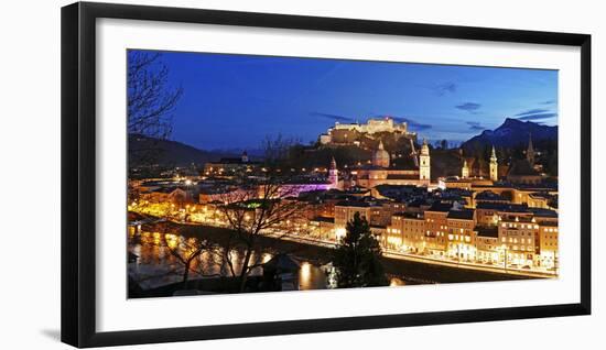 View from Kapuzinerberg Hill towards old town, Salzburg, Austria, Europe-Hans-Peter Merten-Framed Photographic Print