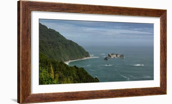 View from Knight's Point lookout to Arnott Point along State Highway 6, Haast, Westland District...-null-Framed Photographic Print