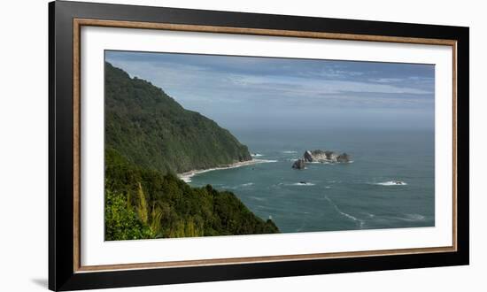 View from Knight's Point lookout to Arnott Point along State Highway 6, Haast, Westland District...-null-Framed Photographic Print