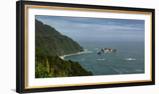 View from Knight's Point lookout to Arnott Point along State Highway 6, Haast, Westland District...-null-Framed Photographic Print