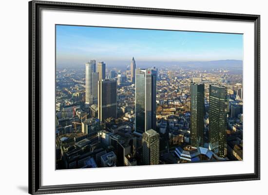 View from Maintower to Financial District, Frankfurt am Main, Hesse, Germany, Europe-Hans-Peter Merten-Framed Photographic Print