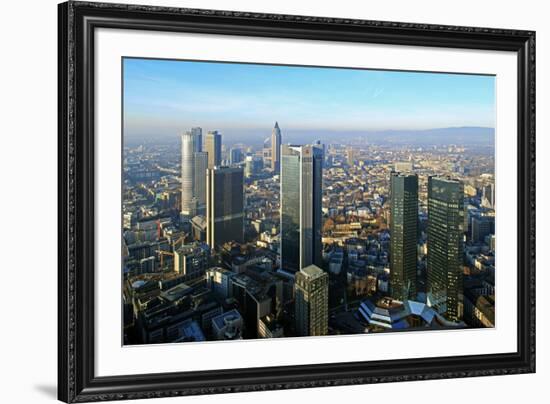 View from Maintower to Financial District, Frankfurt am Main, Hesse, Germany, Europe-Hans-Peter Merten-Framed Photographic Print