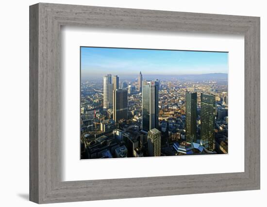 View from Maintower to Financial District, Frankfurt am Main, Hesse, Germany, Europe-Hans-Peter Merten-Framed Photographic Print