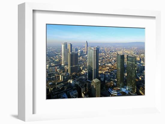 View from Maintower to Financial District, Frankfurt am Main, Hesse, Germany, Europe-Hans-Peter Merten-Framed Photographic Print
