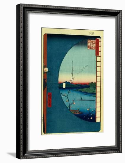 View from Massaki on the Grove Near Suijin Shrine, the Uchigawa Inlet and Sekiya Village-Utagawa Hiroshige-Framed Premium Giclee Print