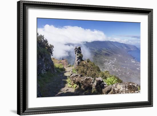 View from Mirador De Jinama to El Golfo Valley, El Hierro, Canary Islands, Spain, Atlantic-Markus Lange-Framed Photographic Print