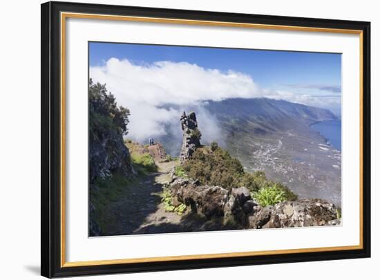 View from Mirador De Jinama to El Golfo Valley, El Hierro, Canary Islands, Spain, Atlantic-Markus Lange-Framed Photographic Print