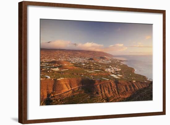 View from Mirador El Time over the West Coast to Cumbre Mountains, La Palma, Canary Islands, Spain-Markus Lange-Framed Photographic Print