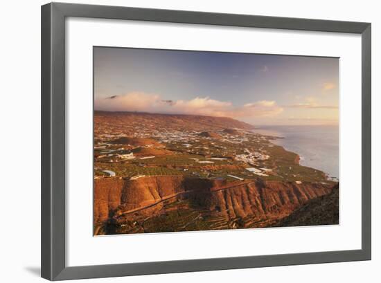 View from Mirador El Time over the West Coast to Cumbre Mountains, La Palma, Canary Islands, Spain-Markus Lange-Framed Photographic Print