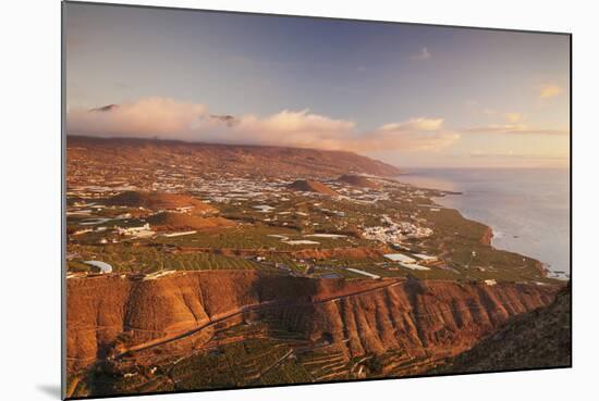 View from Mirador El Time over the West Coast to Cumbre Mountains, La Palma, Canary Islands, Spain-Markus Lange-Mounted Photographic Print