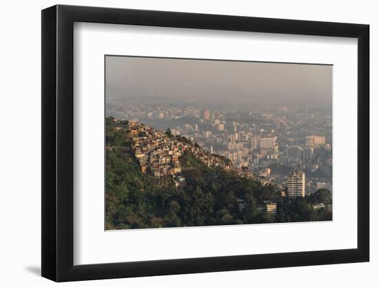 View from Mirante Dona Marta to Prazeres Favela on a Hill Side, Rio De Janeiro, Brazil-Vitor Marigo-Framed Photographic Print