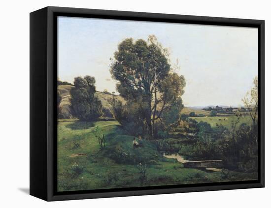 View from Moncel-Sur-Seine, circa 1868-Henri-Joseph Harpignies-Framed Premier Image Canvas