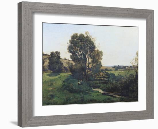 View from Moncel-Sur-Seine, circa 1868-Henri-Joseph Harpignies-Framed Giclee Print