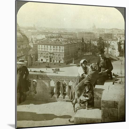 View from Monte Pinoio, Rome, Italy-Underwood & Underwood-Mounted Photographic Print