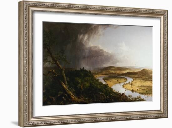 View from Mount Holyoke, Northampton, Massachusetts, after a Thunderstorm - The Oxbow-Thomas Cole-Framed Giclee Print