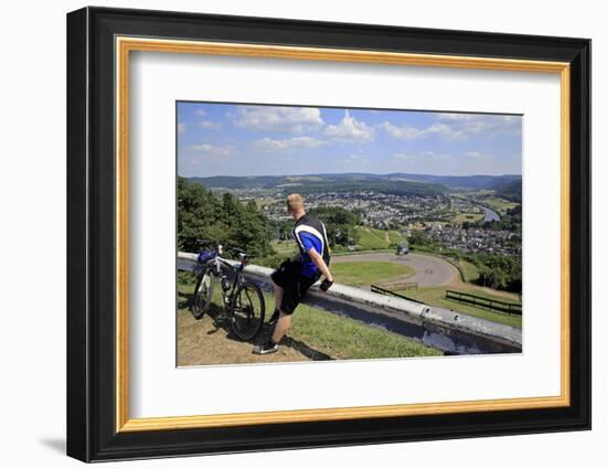 View from Mount Warsberg to Saarburg, Saar River, Rhineland-Palatinate, Germany, Europe-Hans-Peter Merten-Framed Photographic Print