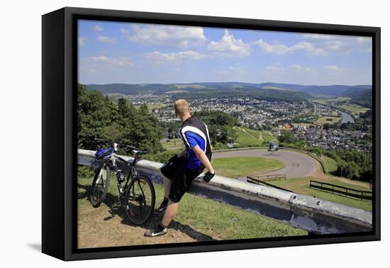 View from Mount Warsberg to Saarburg, Saar River, Rhineland-Palatinate, Germany, Europe-Hans-Peter Merten-Framed Premier Image Canvas