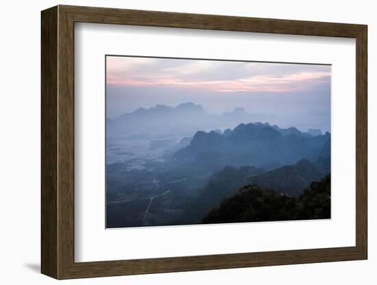 View from Mount Zwegabin at Sunrise, Hpa An, Kayin State (Karen State), Myanmar (Burma), Asia-Matthew Williams-Ellis-Framed Photographic Print