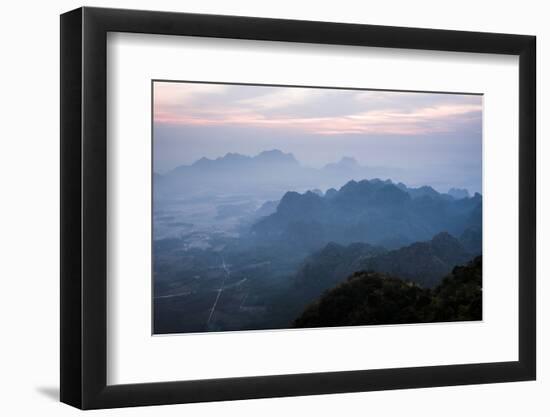 View from Mount Zwegabin at Sunrise, Hpa An, Kayin State (Karen State), Myanmar (Burma), Asia-Matthew Williams-Ellis-Framed Photographic Print