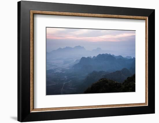 View from Mount Zwegabin at Sunrise, Hpa An, Kayin State (Karen State), Myanmar (Burma), Asia-Matthew Williams-Ellis-Framed Photographic Print