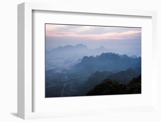 View from Mount Zwegabin at Sunrise, Hpa An, Kayin State (Karen State), Myanmar (Burma), Asia-Matthew Williams-Ellis-Framed Photographic Print