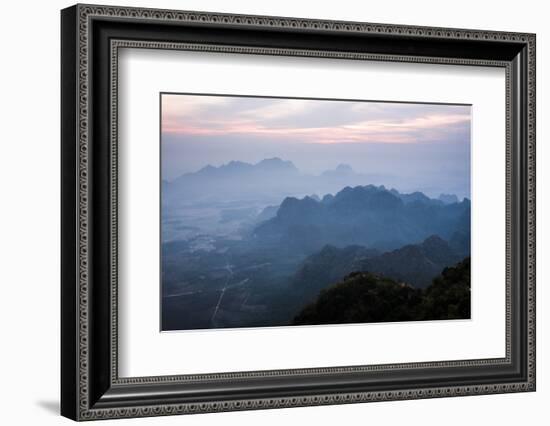 View from Mount Zwegabin at Sunrise, Hpa An, Kayin State (Karen State), Myanmar (Burma), Asia-Matthew Williams-Ellis-Framed Photographic Print