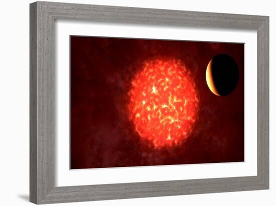 View from Neptune If Our Sun Were Replaced by Vy Canis Majoris-null-Framed Art Print