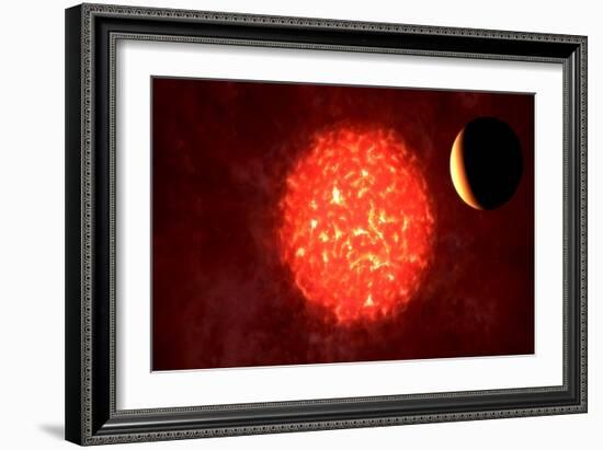 View from Neptune If Our Sun Were Replaced by Vy Canis Majoris-null-Framed Art Print