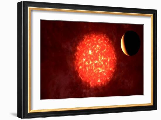 View from Neptune If Our Sun Were Replaced by Vy Canis Majoris-null-Framed Art Print