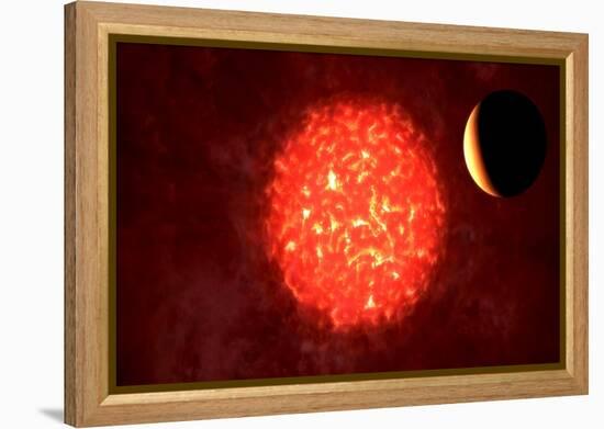 View from Neptune If Our Sun Were Replaced by Vy Canis Majoris-null-Framed Stretched Canvas