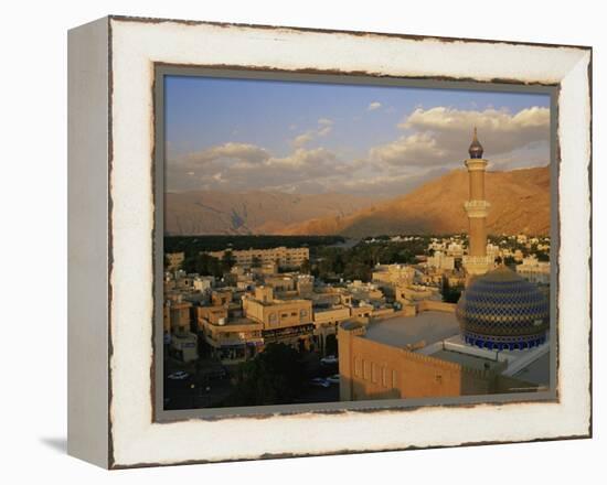 View from Nizwa Fort to Western Hajar Mountains, Nizwa, Oman, Middle East-Ken Gillham-Framed Premier Image Canvas