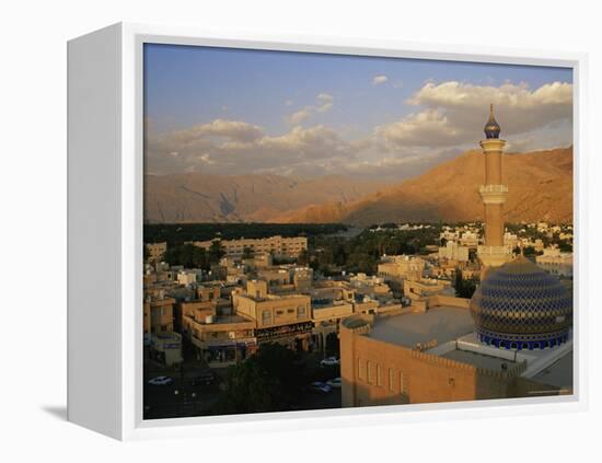 View from Nizwa Fort to Western Hajar Mountains, Nizwa, Oman, Middle East-Ken Gillham-Framed Premier Image Canvas