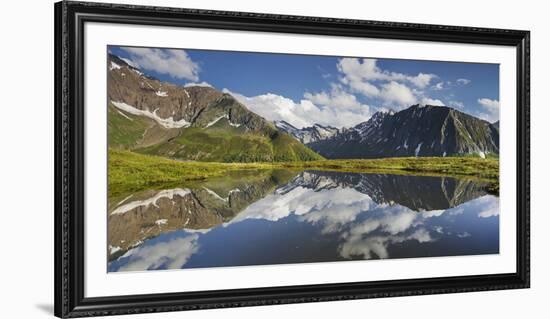 View from Oberberg, Blauer Kofel, Rotes Beil, Mountain Lake, Pfitscher Tal (Valley-Rainer Mirau-Framed Photographic Print