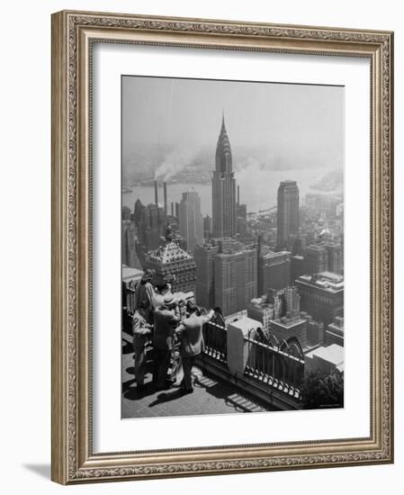 View from Observation Deck at Rockefeller Center Looking Southeast at the Chrysler Building-null-Framed Photographic Print