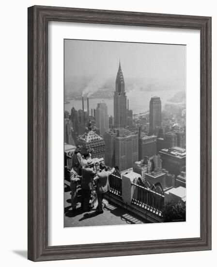 View from Observation Deck at Rockefeller Center Looking Southeast at the Chrysler Building-null-Framed Photographic Print