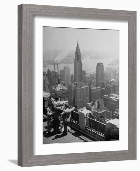 View from Observation Deck at Rockefeller Center Looking Southeast at the Chrysler Building-null-Framed Photographic Print