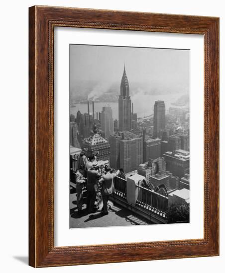 View from Observation Deck at Rockefeller Center Looking Southeast at the Chrysler Building-null-Framed Photographic Print