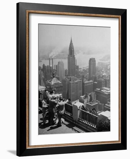 View from Observation Deck at Rockefeller Center Looking Southeast at the Chrysler Building-null-Framed Photographic Print