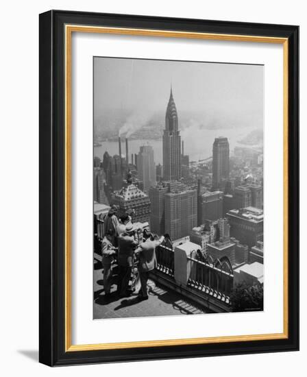 View from Observation Deck at Rockefeller Center Looking Southeast at the Chrysler Building-null-Framed Photographic Print