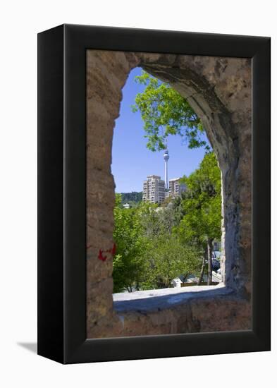 View from Palace of the Shirvanshahs over Baku with Television Tower, Azerbaijan-Michael Runkel-Framed Premier Image Canvas