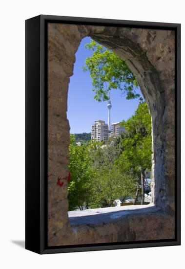 View from Palace of the Shirvanshahs over Baku with Television Tower, Azerbaijan-Michael Runkel-Framed Premier Image Canvas