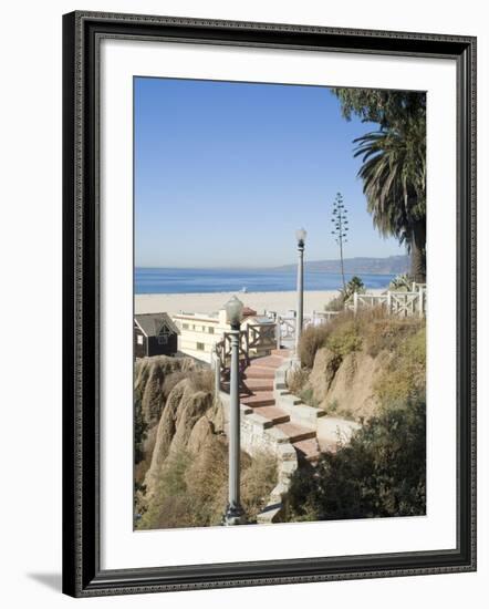 View from Palisades Down to Beach, Santa Monica Beach, Santa Monica, California, USA-Ethel Davies-Framed Photographic Print