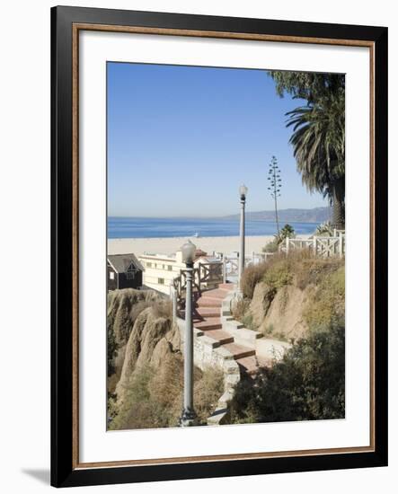 View from Palisades Down to Beach, Santa Monica Beach, Santa Monica, California, USA-Ethel Davies-Framed Photographic Print