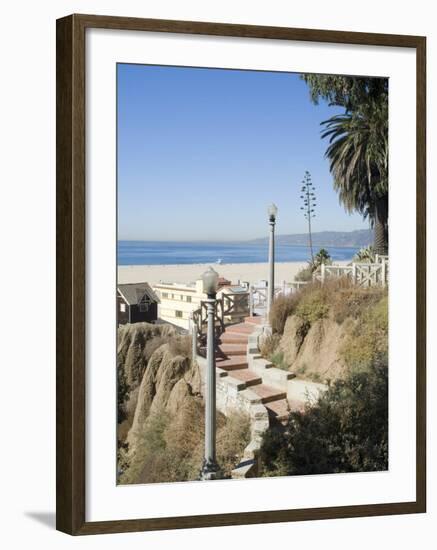 View from Palisades Down to Beach, Santa Monica Beach, Santa Monica, California, USA-Ethel Davies-Framed Photographic Print