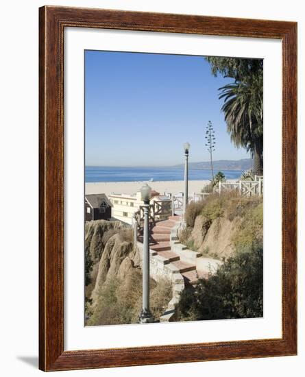 View from Palisades Down to Beach, Santa Monica Beach, Santa Monica, California, USA-Ethel Davies-Framed Photographic Print